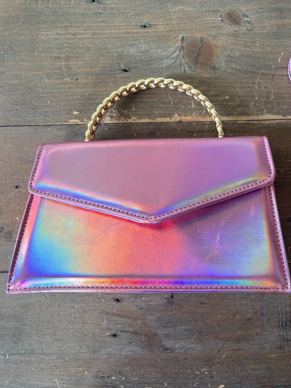 Fun Iridescent Pink Brand New Purse NWOT
